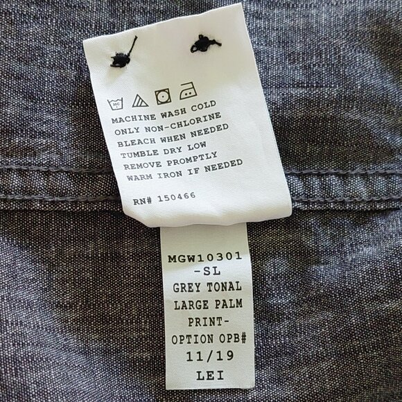 Hawker Rye Slim Stretch Gray Print Short Sleeve Button Down Shirt Men's Size M - Picture 12 of 14